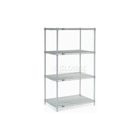 Global Equipment Nexelate    Silver Epoxy Wire Shelving Starter 36"W x 30"D x 63"H 30366EP